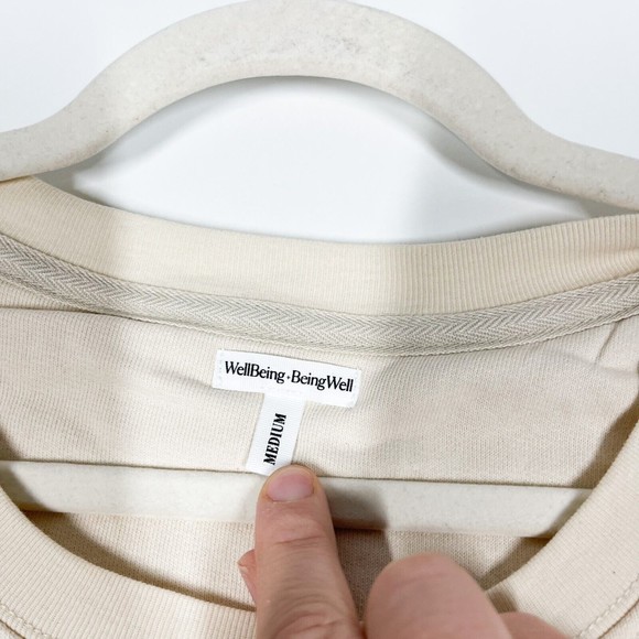 REVOLVE Wellbeing + Beingwell Goldie Sweatshirt Bone White Long Sleeve Pullover - Picture 8 of 11